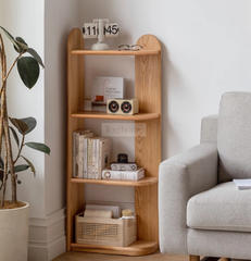 D01 - Kệ góc đa năng làm kệ sách, kệ trang trí gỗ sồi tự nhiên