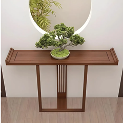 K04 - Bàn console gỗ sồi tự nhiên trang trí sảnh, phòng khách, phòng làm việc, phòng thờ