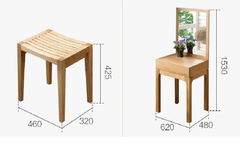 BTĐ04 - Bộ Bàn Trang Điểm Kèm Ghế Gỗ Tự Nhiên – Hiện đại, nhỏ gọn