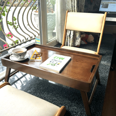 BT09 - Bàn xếp gọn đa năng làm bàn trà, bàn cafe, bàn ăn, bàn làm việc bằng gỗ sồi tự nhiên 100%
