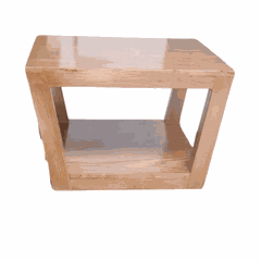 BT08 - Bàn Trà Gỗ Sồi 2 Tầng Mặt Vuông, Chân Nghiêng – Tối Giản Mà Sang Trọng