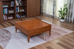 BT05 - Bàn trà gỗ sồi tự nhiên mặt bàn vuông đậm chất vintage