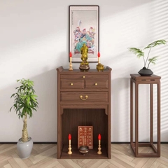 TT02 - Bàn Thờ Gỗ Sồi Tự Nhiên Thiết Kế Hiện Đại, Có Ngăn Bàn Kéo Và Hộc Tủ Để Đồ Tiện Lợi