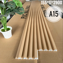 Lam 4 sóng cao gỗ nhựa ốp tường, trần 155x17x2900 (nhiều màu)