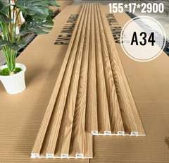 Lam 4 sóng cao gỗ nhựa ốp tường, trần 155x17x2900 (nhiều màu)