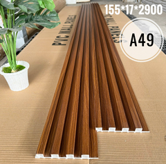 Lam 4 sóng cao gỗ nhựa ốp tường, trần 155x17x2900 (nhiều màu)