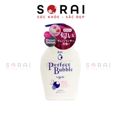 Sữa tắm tạo bọt Perfect Bubble Senka Nhật bản chai 500ml, hương hoa