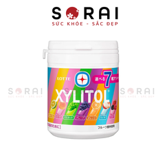 Kẹo cao su LOTTE Xylitol 7 vị hoa quả 143g kèm giấy bọc bã