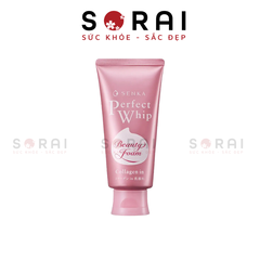 Sữa rửa mặt Senka Perfect Whip Collagen Nhật Bản dưỡng ẩm, chống lão hoá 120gram mẫu mới