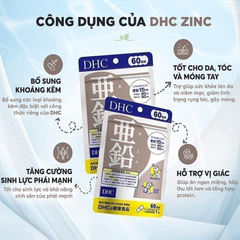 Viên bổ sung kẽm DHC Zinc Nhật bản túi 60 viên 60 ngày