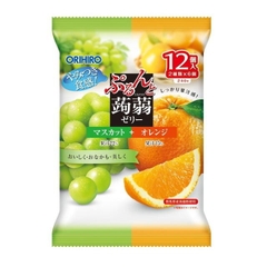 Thạch rau câu Orihiro mix 2 vị nho xanh và cam 240g