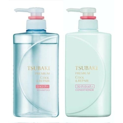 Set dầu gội, dầu xả Tsubaki Cool & Repair phục hồi, mát lạnh 490ml Nhật bản