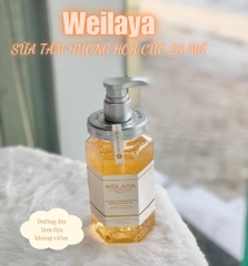 Sữa tắm trắng da Weilaya hương thảo mộc và cánh hoa cúc vạn thọ 450 ml