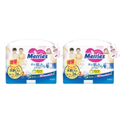 Bỉm Merries Nhật bản cộng miếng size XXL 26+2 miếng cho bé 15-28kg