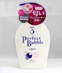 Sữa tắm tạo bọt Perfect Bubble Senka Nhật bản chai 500ml, hương hoa