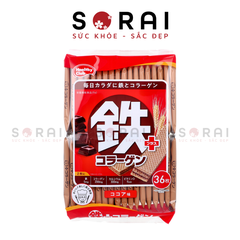 Bánh xốp kẹp kem Healthy Club bổ sung Collagen, Canxi, Sắt Nhật Bản vị cacao