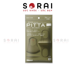 Khẩu trang lọc khói bụi PITTA MASK Nhật Bản 3 miếng màu xanh rêu