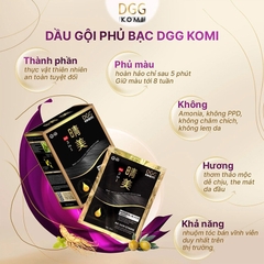 Dầu gội phủ bạc hữu cơ Komi dạng gói, 25ml x 10 gói, màu nâu hạt dẻ