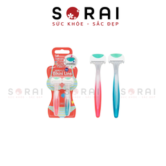 Set 2 dao cạo vùng Bikini Kai - màu xanh đỏ