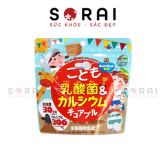 Kẹo dinh dưỡng bổ sung canxi và lợi khuẩn đường ruột vị sữa chua Unimat Riken Nhật Bản túi 90 viên