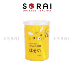 Tăm bông trẻ em Cotton Zoo Nhật Bản hình hươu hộp 200 cây