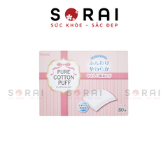Bông tẩy trang Pure cotton Nhật Bản hộp 80 miếng