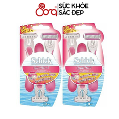 Dao cạo lông Schick Quattro4 set 3 cái (hồng)