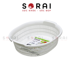 Rổ nhựa Sanada hình oval 5.3l trắng