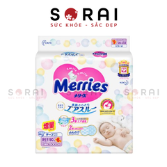 Bỉm Merries New Born cộng miếng mẫu mới 96 miếng