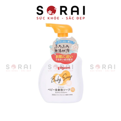 Sữa tắm gội Pigeon Nhật bản tạo bọt, dưỡng ẩm, cho bé sơ sinh chai 500ml cam (hương cam)