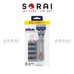 Dao cạo râu Gillette Skinguard Nhật Bản (1 cán + 6 lưỡi cạo)