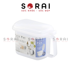 Ca đựng gia vị nắp liền Inomata Nhật Bản màu trắng 720ml