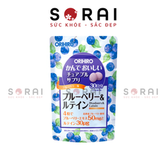 Viên nhai bổ mắt chứa Blueberry và Lutein Orihiro dạng túi 120 viên