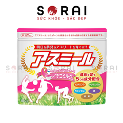 Sữa tăng trưởng chiều cao Asumiru Nhật bản180g vị dâu