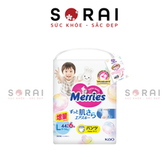 Bỉm Merries Nhật Bản L quần 44+6 mẫu mới cho bé 9-14kg