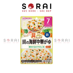 Cháo Wakodo Nhật Bản cá hồi hải sản cho bé từ 7 tháng 80gr