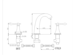 Vòi Lavabo DL3167 Dolson  3 lỗ