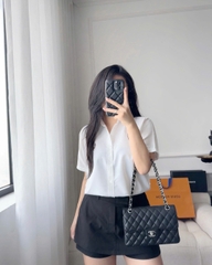 ÁO SƠ MI NỮ CỘC TAY POLO THÊU NGỰA