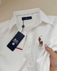 ÁO SƠ MI NỮ CỘC TAY POLO THÊU NGỰA