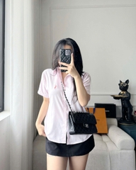 ÁO SƠ MI NỮ CỘC TAY POLO THÊU NGỰA
