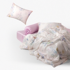 Bộ Chăn Ga Gối Lụa Tencel Hoạ Tiết Cánh Đồng Mùa Xuân