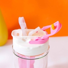 [ Đồng giá 19k] cốc thuỷ tinh có nắp đậy và ống hút