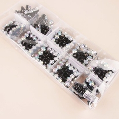 [ Đồng giá 19k] Phụ kiện Kẹp tóc  pha lê đen đóng hộp Móng vuốt giữa