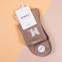 [ Đồng giá  19k] Tất cotton thể thao trà sữa Mingxinfang dành cho nữ
