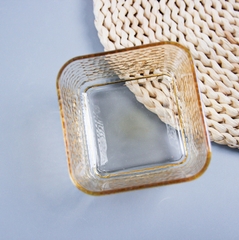 [ Đồng giá 19k] Bát thủy tinh vuông màu hổ phách (8.7*8.7*5cm)