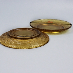 [ Đồng giá 19k] Đĩa thủy tinh màu hổ phách