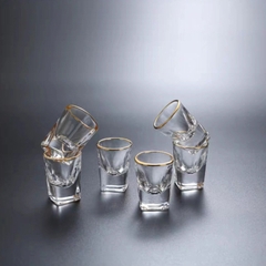 [ Đồng giá ]ly nhỏ  Kính bắn viền vàng JLJ31