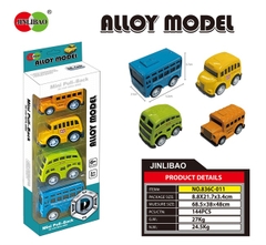 836C-011  VỈ HỘP XE BUS SẮT TRỚN 4C ĐỦ MẪU