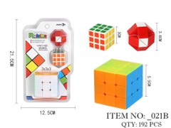 _021B  VỈ ÉP RUBIC 3C (1C LỚN 3x3x3, 1C NHỎ 3x3x3, 1C TRÒN)