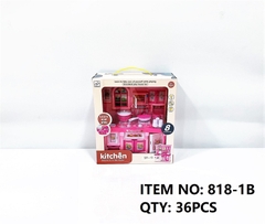 818-1B  HỘP NHÀ BẾP LÒ NƯỚNG, GAS ĐÔI, BỒN RỬA CHÉN, CỬA SỔ   818-1